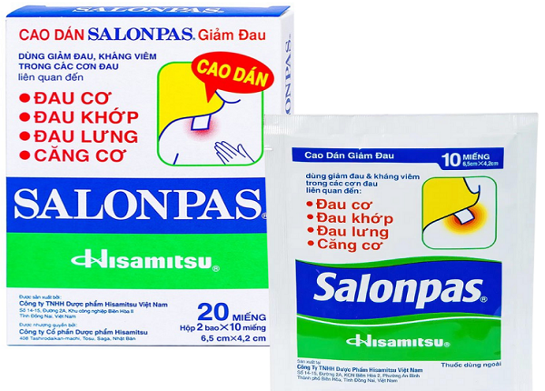 Một số thông tin về sản phẩm cao dán Salonpas