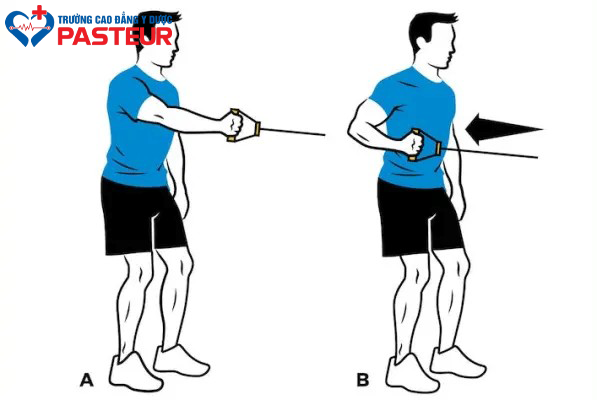 Bài tập phục hồi chức năng khớp vai: Chèo thuyền